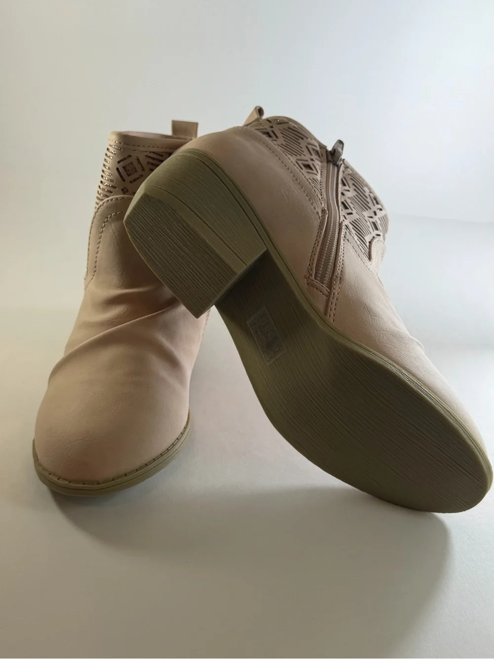 Blowfish Blush Laser-Cut Ankle Booties